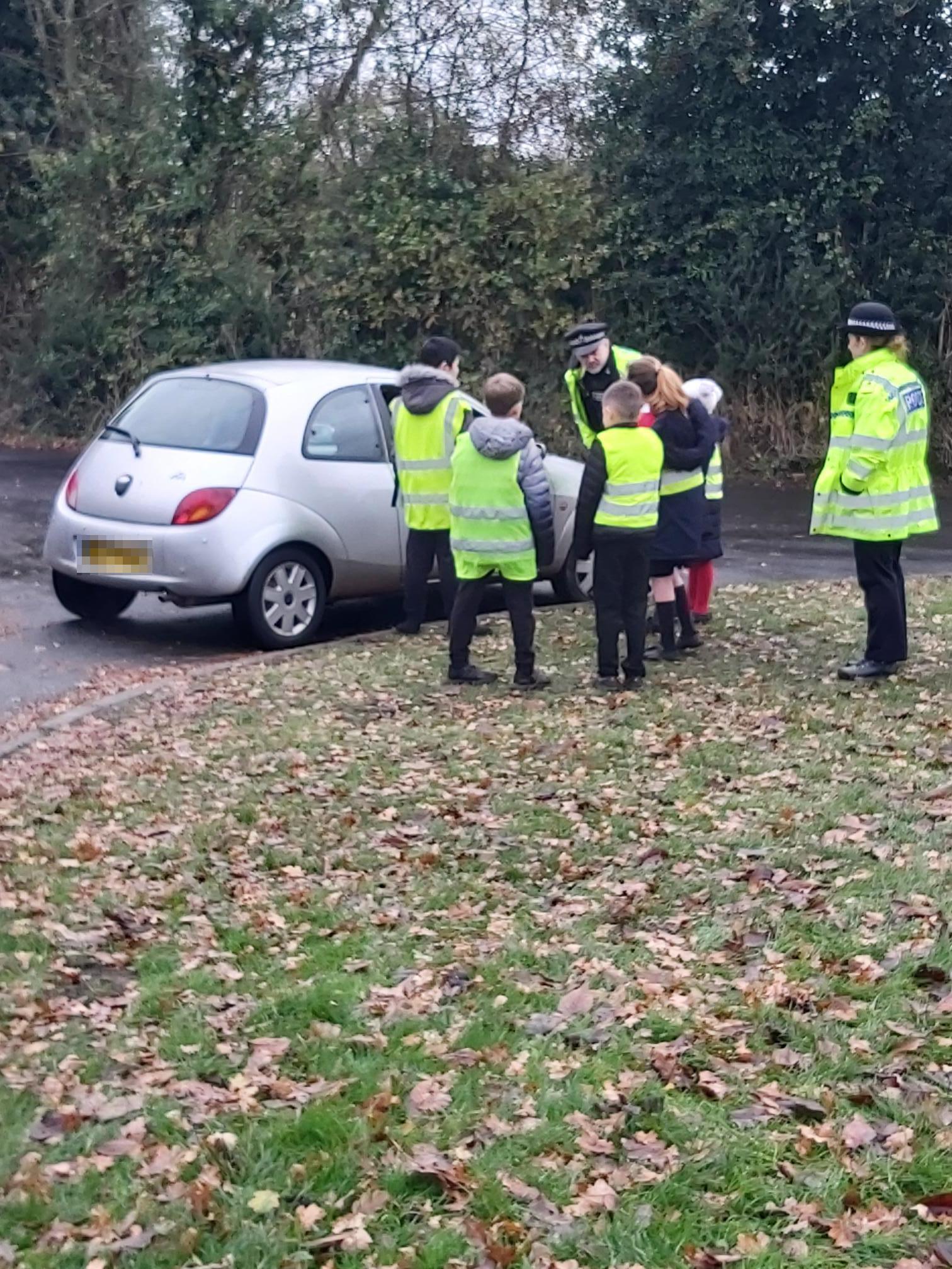 Slow down - pupils at Cherry Tree Academy got the chance to challenge speedy drivers Picture: Essex Police