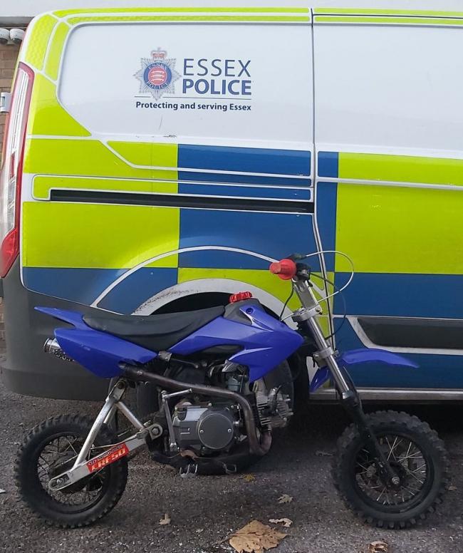 Seized - the offending motorbike. Pic: Essex Police