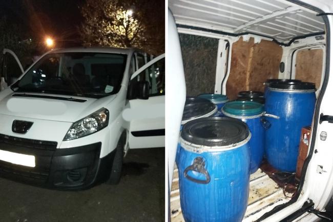 Arrested - two men were stopped by police in Basildon with suspected stolen cooking oil. Pic: Essex Police