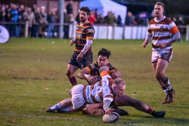 Touching down - Harry Branch was among the try scorers for Southend Saxons Pic: JON WAGSTAFF