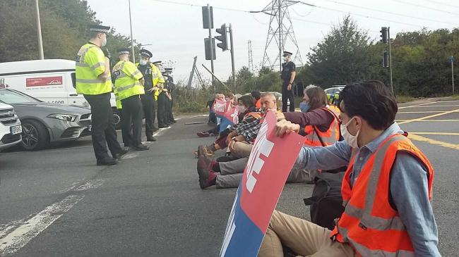 (Stock image) Insulate Britain of protesters at the M25 A13 junction. Picture date: Monday September 13, 2021.