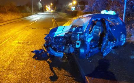 Shocking photos show scene of suspected drink-drive crash