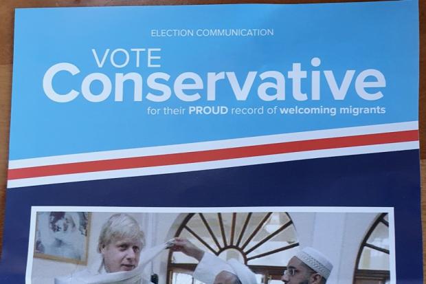 Bogus election material, ostensibly from the Conservative Party