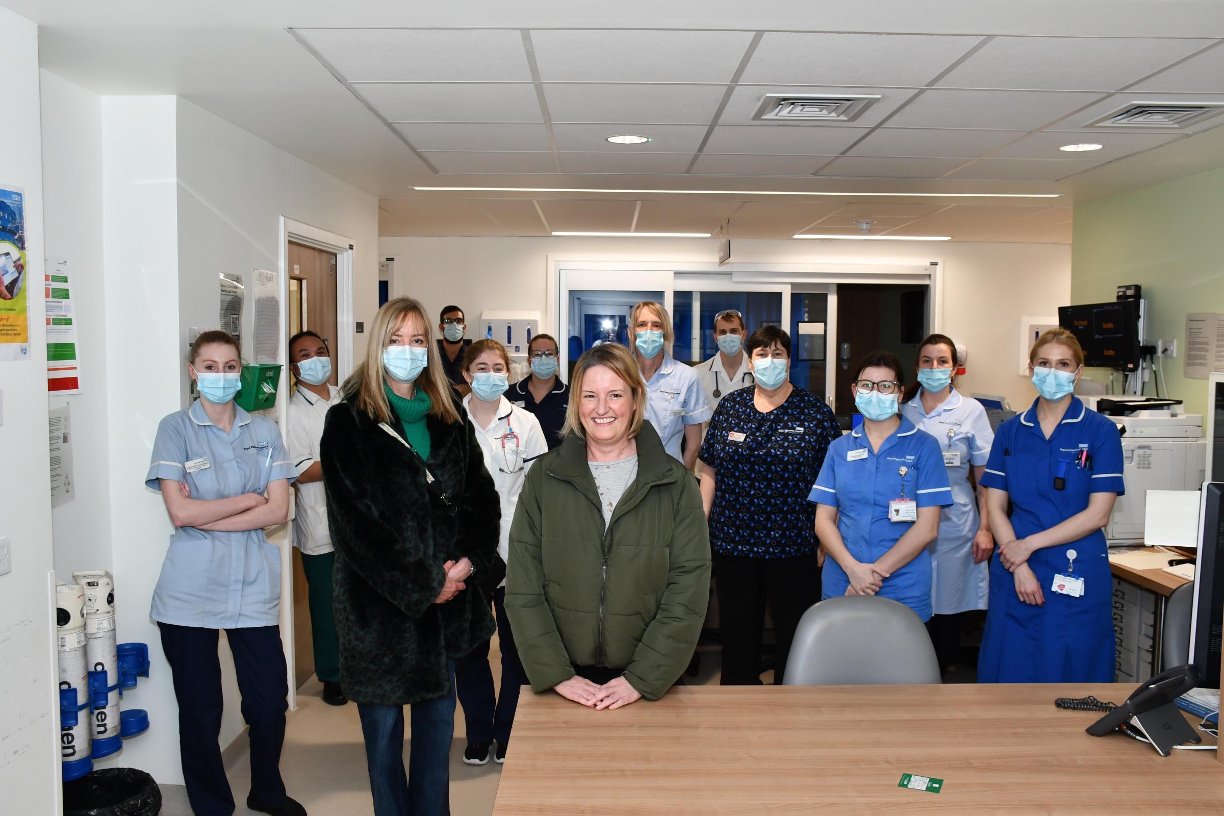 Survival - Nicola with ward staff before leaving hospital.