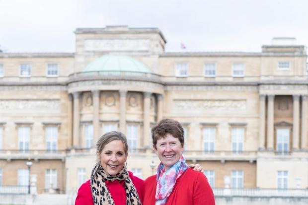Celebrations - Gwen with Mel at Buckingham Palace. Credit: Victoria Dawe