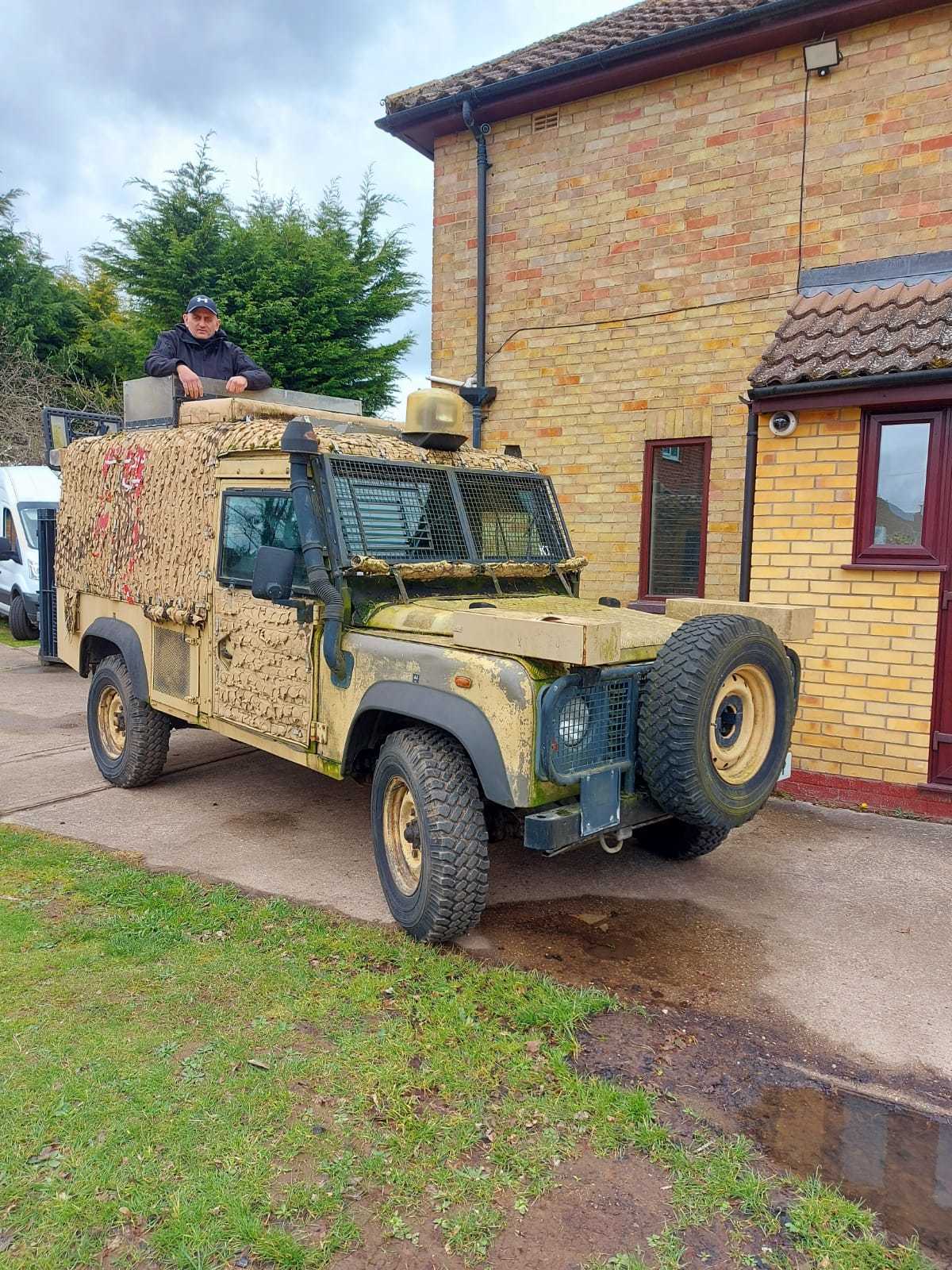 Sebastian Thornton with his military-grade Land Rover