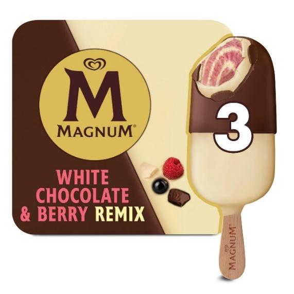 Echo: Magnum White Chocolate and Berry Remix Ice Cream Sticks. Credit: Iceland
