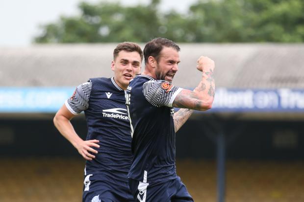 Ending on a high - Southend United midfielder James Dunne celebrates scoring for the Shrimpers against Torquay United on Sunday