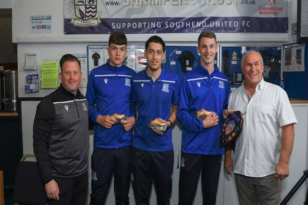Awards - Blues youngster Luke Reeve (second from the right) was named youth team player of the year Picture: SUFC/GRAHAM WHITBY BOOT