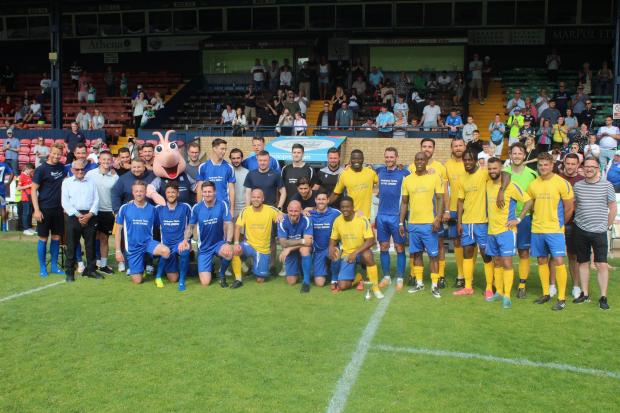 Reunited - former Southend United and Colchester players were back together for John White's testimonial match Pictures: Aaron Chesham Photography