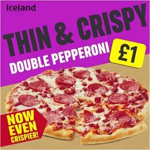 Echo: Thin and Crispy Double Pepperoni Pizza. Credit: Iceland
