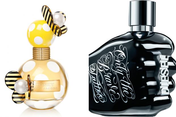 Echo: (Left) Marc Jacobs Honey EDP and (right) Diesel Only the Brave Tattoo EDT (The Perfume Shop/Canva)