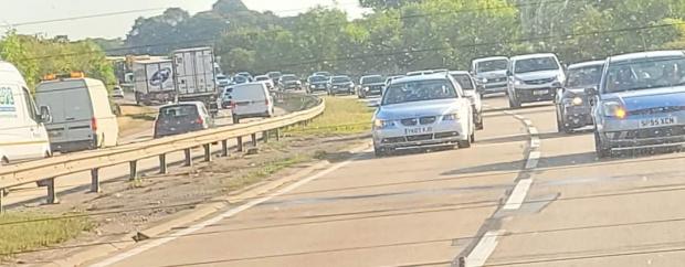 Echo: The traffic caused by the protestors on the A12 this morning