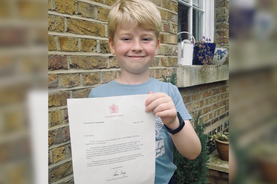 Eco-warrior, 8, writes to King in bid to save Shoebury trees...and gets royal reply
