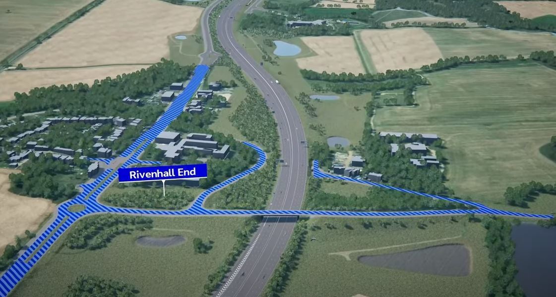 National Highways propose to create a new access road onto the existing A12 from Braxted Road and close off the current access to the north western arm of Oak Road onto the A12