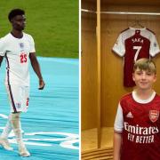 Nine-year-old from Westcliff praises Bukayo Saka for being ‘so brave’ in handwritten letter. Pictures: PA