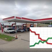 The petrol prices at Esso's Doe Motors are currently well below the national average