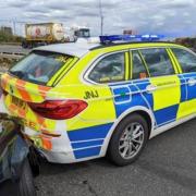 Mercedes stolen from Essex rams into police car in desperate attempt to get away. Photo: Met Police