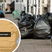South Essex council issues update on bin collections amid 'extreme heat' warning (Inset: Met Office)
