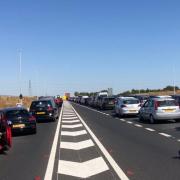 Reports of traffic queuing as A13 partially blocked in south Essex after crash
