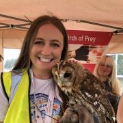 Wellbeing and wildlife - Amy Young, everyone health service manager and professional lead for nutrition, with an owl which was there on the day