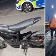 Electric bike seized as police arrest rider on suspicion of drugs offences. Photo: Essex Police - Castle Point