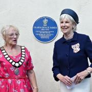Unveiling - Town Mayor Doreen Anderson and the Lord Lieutenant Jennifer Tolhurst with the plaque for Clara James. All photos from the Canvey Community Archive