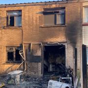 Photo shows aftermath of garden fire which destroyed one home and damaged others. Photo: Essex Fire and Rescue Service