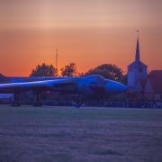 The aircraft, lovingly cared for by the Vulcan Restoration Trust, took part in a special Twilight Taxi Run