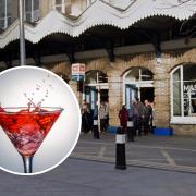 Fenchurch Street station and (inset) stock image of gin drink