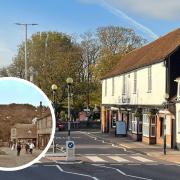 Then and now - the site of the world's first mini roundabout