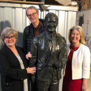 Visit - Lady Amess, Andrew Lilley, and Anna Firth MP with the statue