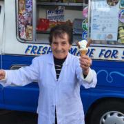 Tributes - Nancy with her Rossi ice cream van