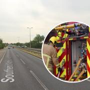 Fire - Caravan blaze on A127