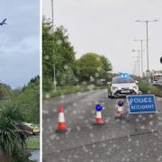 Scene - the road was closed for more than 10 hours after the crash