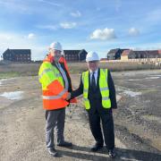 On the site - County councillor Tony Ball and Mark Francois MP at the SEN school site, on Rawreth Lane