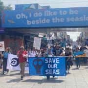 March - Protesters in Southend High Street