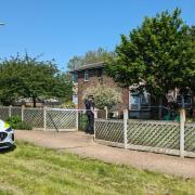 Cordon - The sheltered housing complex was cordoned off by police