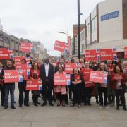 Campaign launch - Southend East Labour candidate Bayo Alaba (centre)