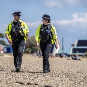 Essex Police officers patrolling Jubliee Beach