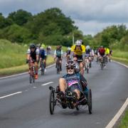 Cyclists going through the Essex countryside at Ford RideLondon
