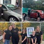 Staff and volunteers from Pinetree Care Home in Rayleigh took part in the fundraising car wash