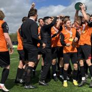 Cup winners - Rayleigh celebrate their success