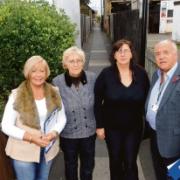 Carol Ashley, Dorean Martin, and Sue Wicks, with  councillor Peter Ashley