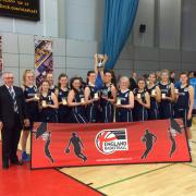 Champions – the Southend Swifts under-16 girls team lift the title