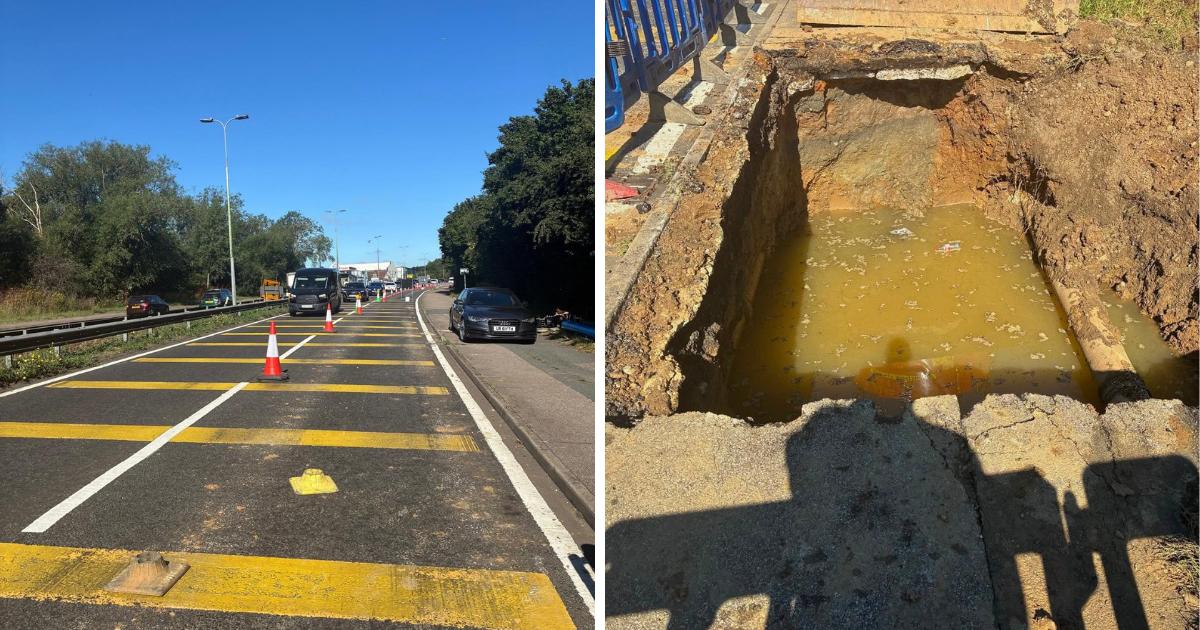 Update zum Wasserrohrbruch am Kreisverkehr Fortune of War auf der A127