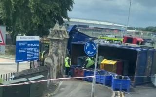 Emergency services were seen clearing the road following the crash