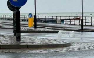 WATCH: Water spouting through road on Thorpe Bay seafront after heavy rain