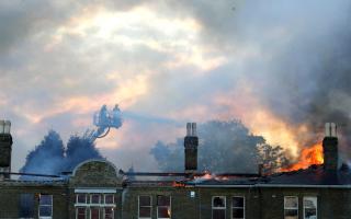 Devastating - flames destroy the historic officers’ mess