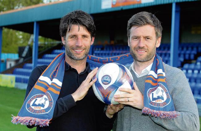 New team - Danny, manager, and Nicky Cowley, assistant manager at Braintree